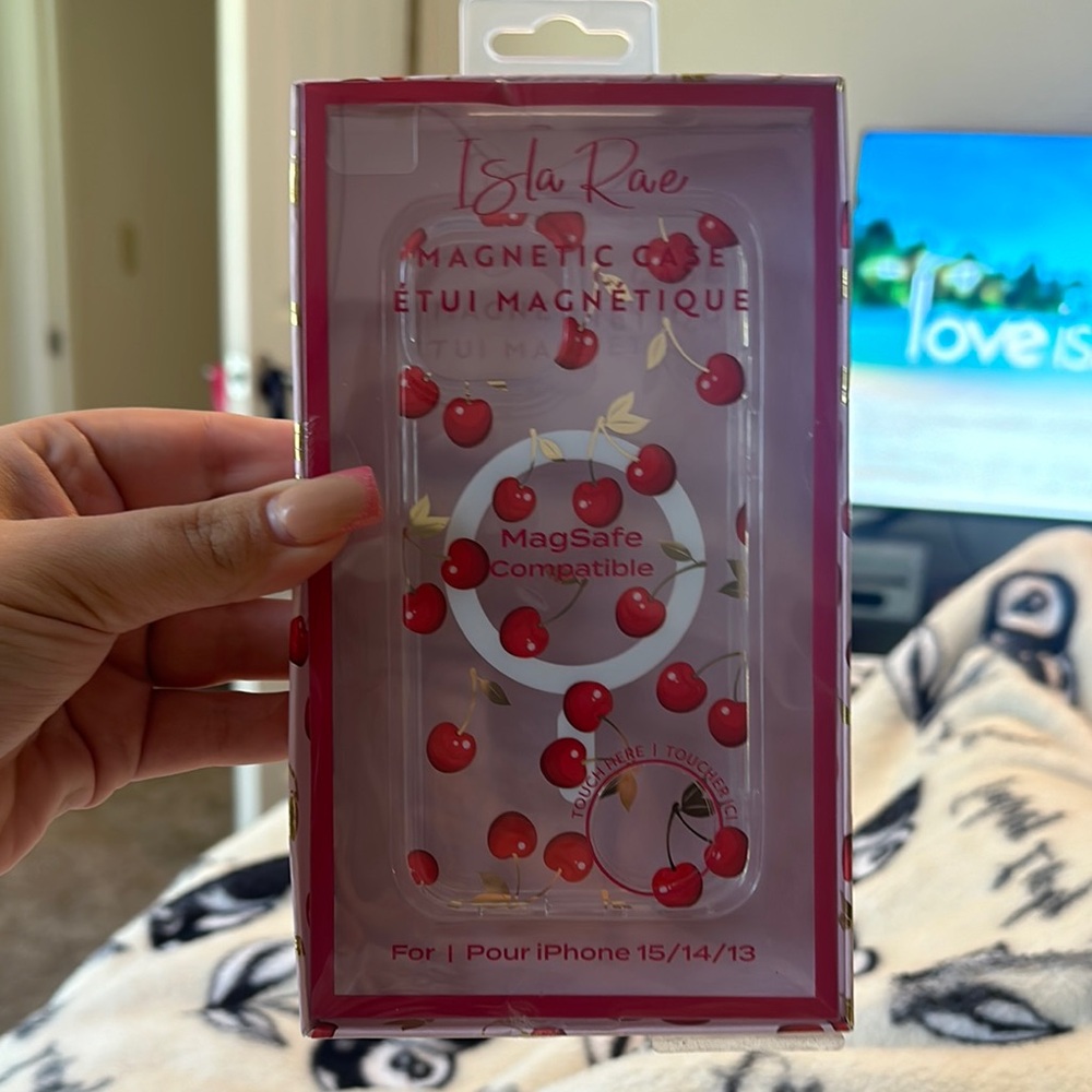 Red Heart Pattern Phone Case with Transparent Base